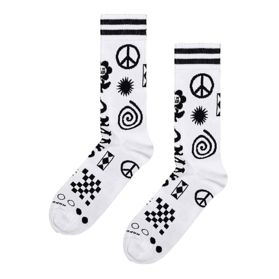 Patchwork Socks | Happy Socks | Funny Pattern Novelty Design Socks | Gift Socks - White - Image 3