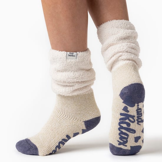 Värmehållare - Mjuka fluffiga slouch-strumpor med halkfri topp för damer - Mauve (Slouch) - Image 5