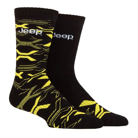 Heren Bamboe Werk Bood Socks | Jeep | Zachte en Ademend Dikke Heavy Duty Gevoerde Sokken, Gebreide Geribbelde Wandelsokken - Zwart / Geel - Image 3