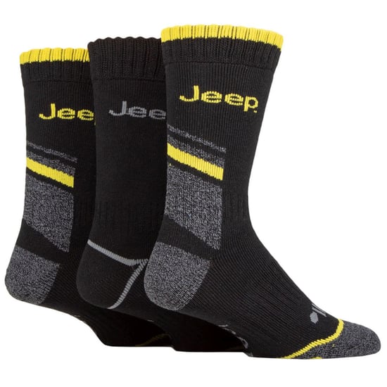 Arbetsstrumpor för herrar med stöd för hålfoten | Jeep | Kängurustrumpor i bomull med full dämpning och hög prestanda med förstärkt häl och tå - Svart / Charcoal - Image 3