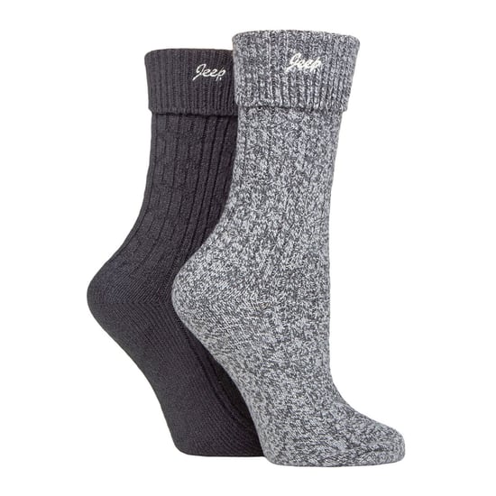 Dames Turn Cuff Sokken | Jeep | Wandelsokken Voor Vrouwen, Comfortabele Prestaties Polyester Sokken - Antraciet / Leisteen - Image 3