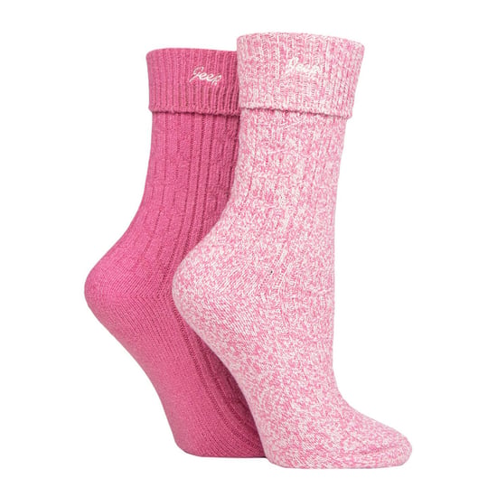Dames Omgeslagen Kousen | Jeep | Wandelsokken Voor Vrouwen, Comfortabele Prestatie Polyster Sokken - Cerise / Crème - Image 3
