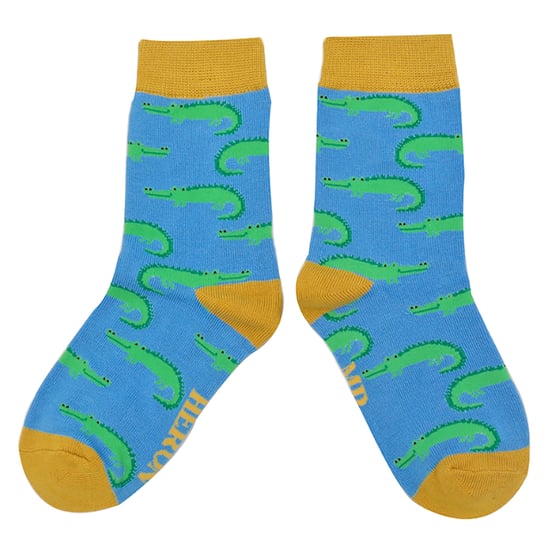 Mr Heron - 2 Pairs Boys Bamboo Animal Patterned Socks - Crocodiles - Image 3