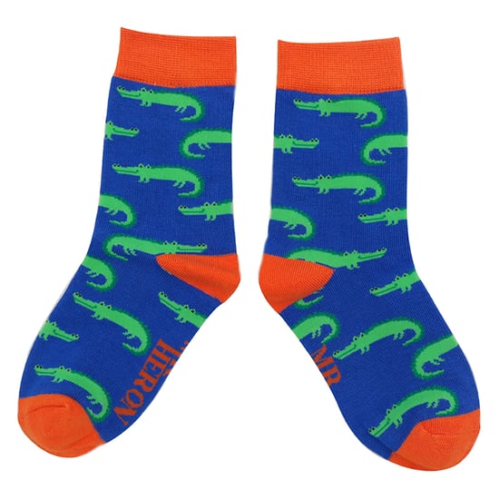 Mr Heron - 2 Pairs Boys Bamboo Animal Patterned Socks - Crocodiles - Image 4