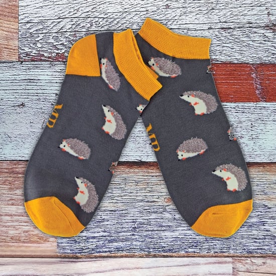 Mens Bamboo Trainer Socks | Mr Heron | Animal Themed Breathable Low Cut Sneaker Socks - Turtles (Grey) - Image 5