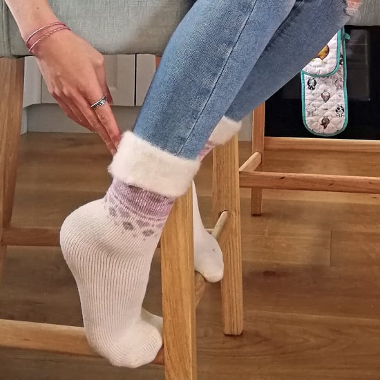 3-pack nordiska sängstrumpor i ull för damer - Deep Fuchsia / Pink / Cream - Image 5