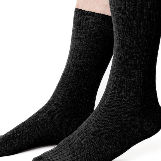 Dressade ullstrumpor för herrar | Steven | Andningsbara varma strumpor för vintern - Svart - Image 2