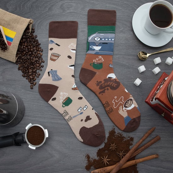 SPOX SOX - Mens & Ladies Mismatched Novelty Odd Socks - Coffee - Image 3