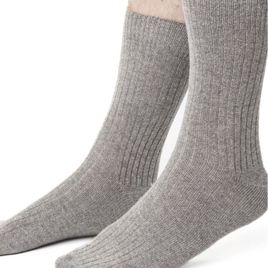 3 Pairs Mens Wool Dress Socks | Steven | Winter Lightweight Warm Boot Socks - Light Grey - Image 3