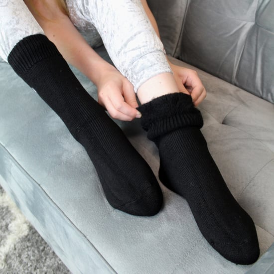 Kids Thermal Socks for Winter | THMO | Warm Fluffy Fleece Inner Socks for Boys & Girls - Black - Image 5