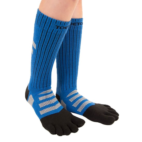 TOETOE - Mens & Ladies Outdoor 3D Terry Walker Cushioned Wool Toe Socks - Black & Blue - Image 3