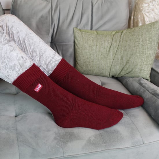Kids Thermal Socks for Winter | THMO | Warm Fluffy Fleece Inner Socks for Boys & Girls - Fuchsia - Image 3