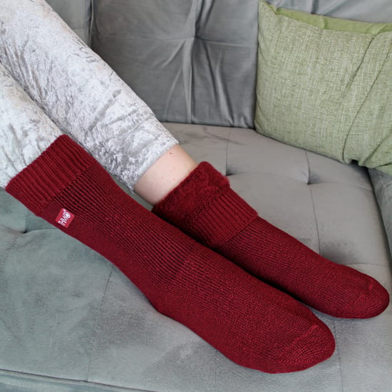 Kids Thermal Socks for Winter | THMO | Warm Fluffy Fleece Inner Socks for Boys & Girls - Fuchsia - Image 4