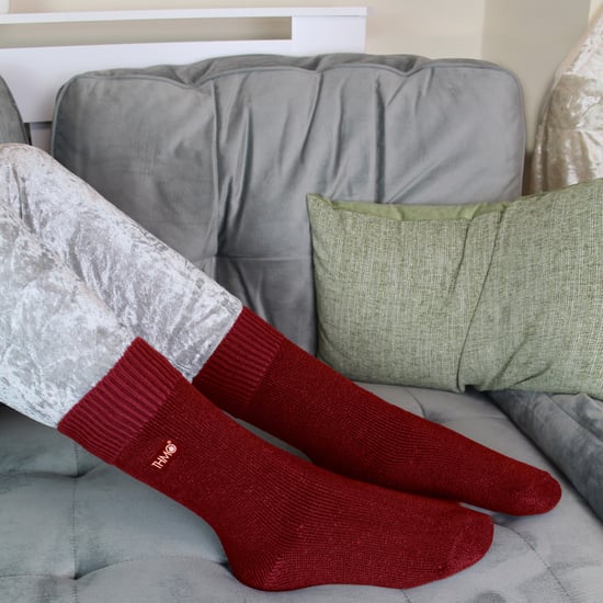 Kids Thermal Socks for Winter | THMO | Warm Fluffy Fleece Inner Socks for Boys & Girls - Fuchsia - Image 5