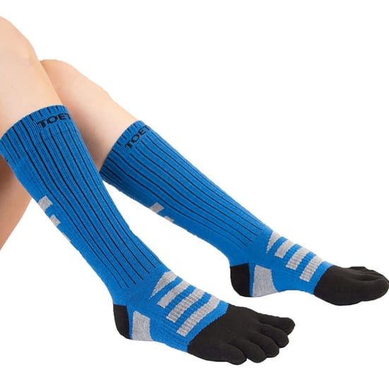 TOETOE - Mens & Ladies Outdoor 3D Terry Walker Cushioned Wool Toe Socks - Black & Blue - Image 5
