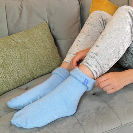 3 Pack Ladies Bed Socks with Grips | THMO | Non Slip Fleece Cosy Slipper Socks - Multicolour - Image 4