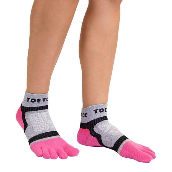 TOETOE - Andningsaktiva sportstrumpor med låg skärning för herrar och damer - Rosa - Image 3