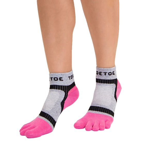 TOETOE - Andningsaktiva sportstrumpor med låg skärning för herrar och damer - Rosa - Image 4