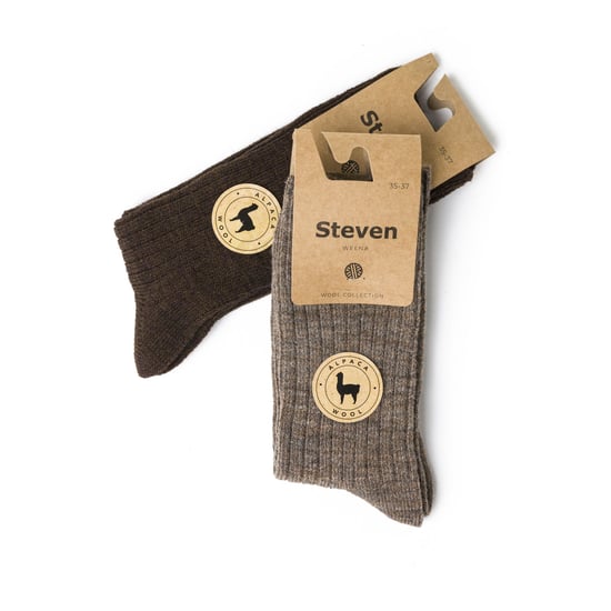 Mens Alpaca Wool Socks for Winter | Steven | Knitted Crew Boot Socks - Light Grey - Image 5