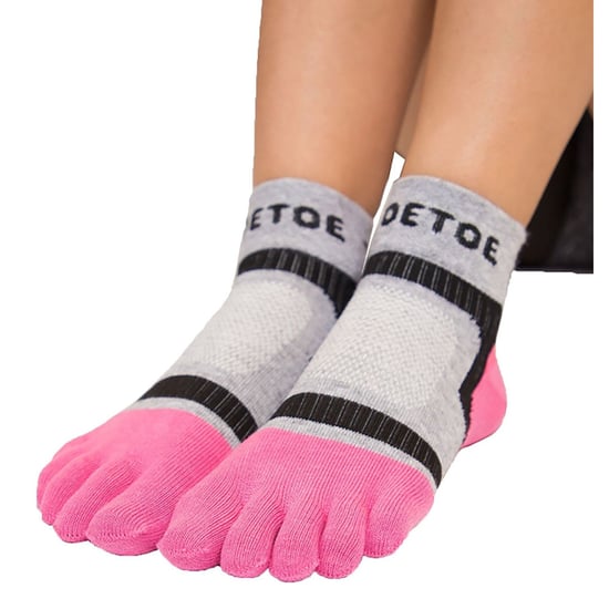 TOETOE - Andningsaktiva sportstrumpor med låg skärning för herrar och damer - Rosa - Image 5
