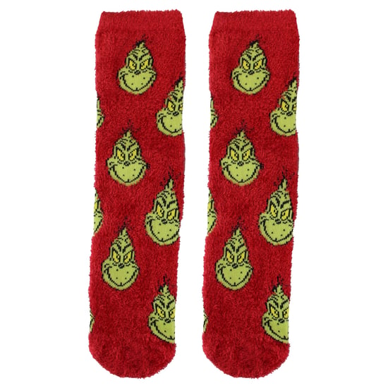 Grinch-strumpor för damer | Roliga röda julstrumpor med Grinch-design - Image 4