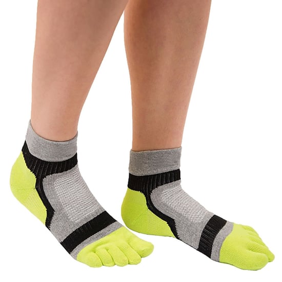 TOETOE - Mens & Ladies Breathable Sports Light Runner Low Cut Toe Socks - Green - Image 3