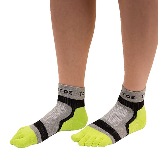 TOETOE - Mens & Ladies Breathable Sports Light Runner Low Cut Toe Socks - Green - Image 4