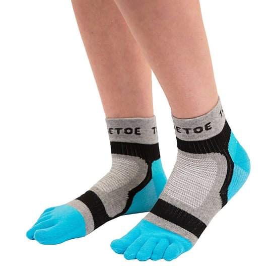 TOETOE - Mens & Ladies Breathable Sports Light Runner Low Cut Toe Socks - Blue - Image 5