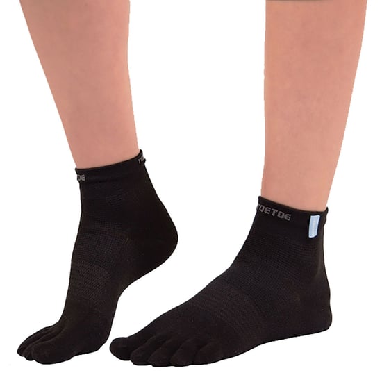 TOETOE - Mens & Ladies Moisture Wicking Outdoor Trainer Liner Toe Socks - Black - Image 3
