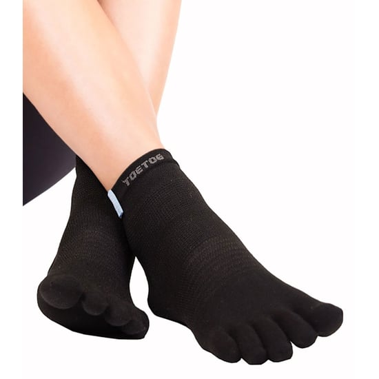 TOETOE - Mens & Ladies Moisture Wicking Outdoor Trainer Liner Toe Socks - Black - Image 4
