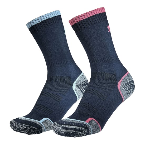 1000 Mile - 2 Pack Ladies Walking Single Layer Breathable Padded Socks - Navy - Image 3