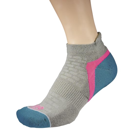 1000 Mile - Ladies Active Low Cut Repreve Seamless Sports Socks - Silver / Teal - Image 3