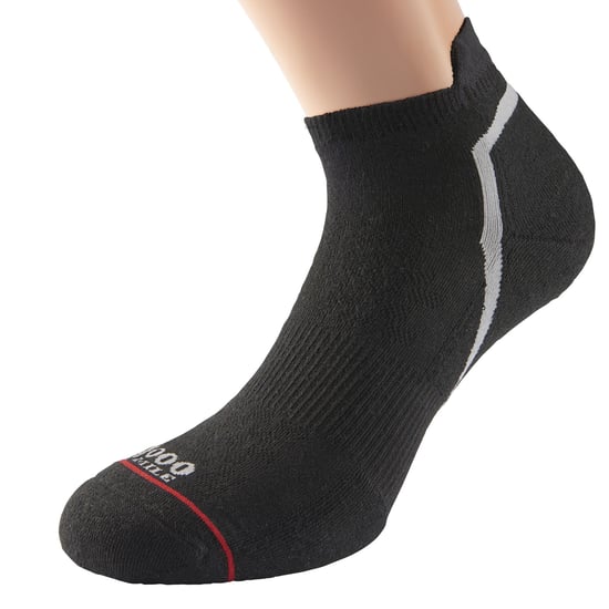 1000 Mile - Mens Single Layer Active Sport Breathable Ankle Socks - Black - Image 3
