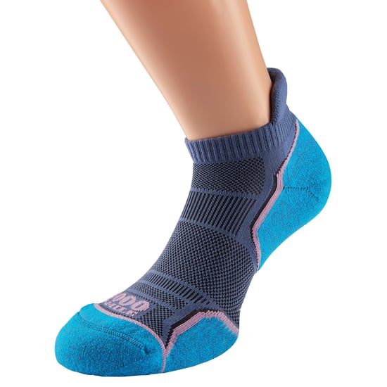 1000 Mile - 2 Pack Ladies Single Layer Soft Breathable Running Ankle Socks - Hot Pink / Lavender - Image 5