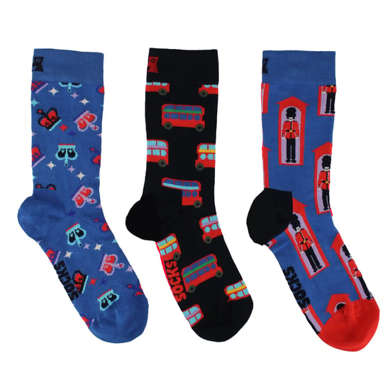 Novelty UK Themed Socks | Happy Socks | Crew London Patterned Socks - UK - Image 3