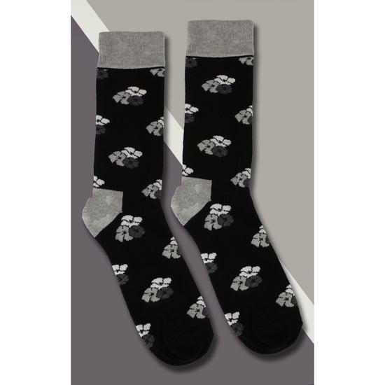 HS by Happy Socks - Mens 3 Pack Classic Flower Dress Socks - Flower (Black) - Image 4