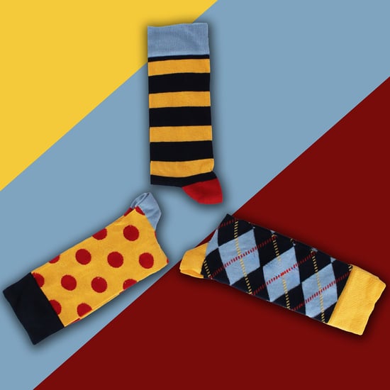 HS by Happy Socks - Mens 3 Pack Fun Novelty Dress Socks - Spot (Navy) - Image 3