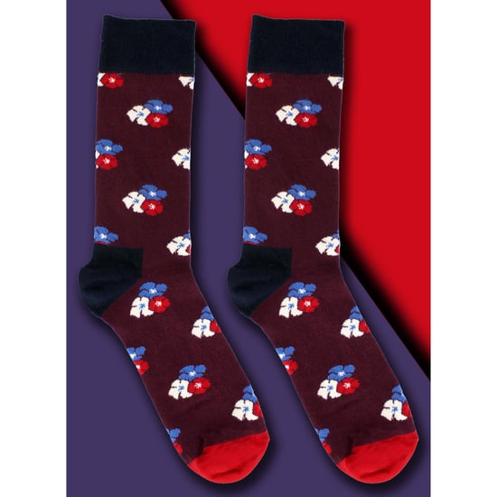 HS by Happy Socks - Mens 3 Pack Classic Flower Dress Socks - Flower (Burgundy) - Image 3