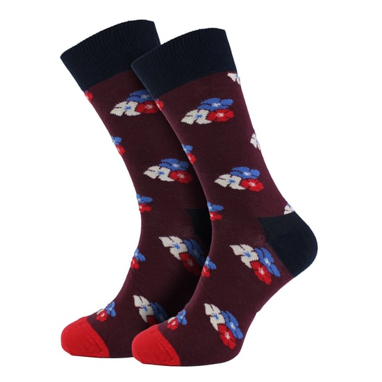 HS by Happy Socks - Mens 3 Pack Classic Flower Dress Socks - Flower (Burgundy) - Image 5