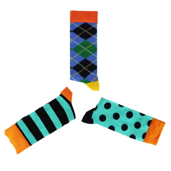 HS by Happy Socks - Mens 3 Pack Fun Novelty Dress Socks - Argyle (Blue) - Image 3