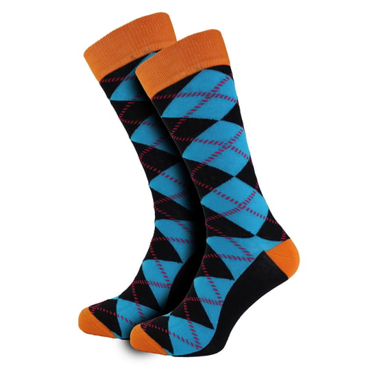 HS by Happy Socks - Mens 3 Pack Fun Novelty Dress Socks - Argyle (Blue) - Image 4