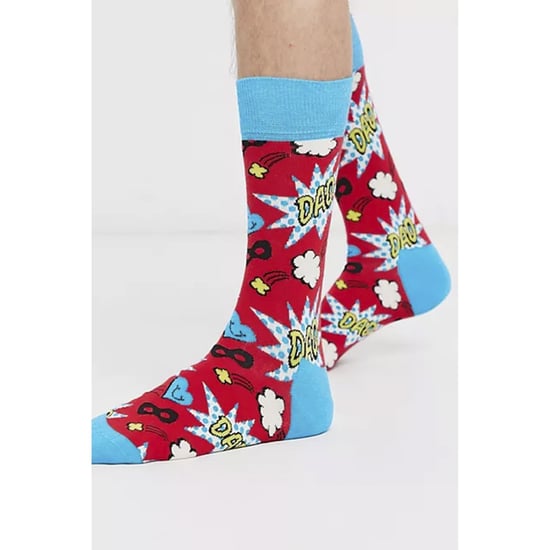 Novelty Dads Socks | Happy Socks | Funny Red Blue Socks with Reinforced Heel and Toe | Father's Day Gift - Red - Image 5