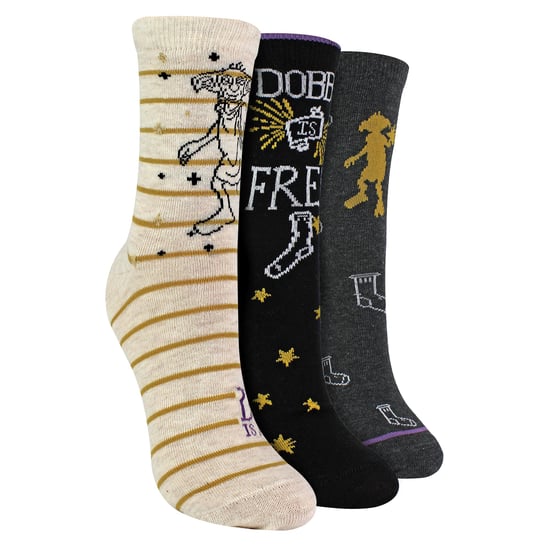 3 Paar Dames Dobby is Vrij Sokken | Novelty Harry Potter Sokken - Assortiment - Image 5