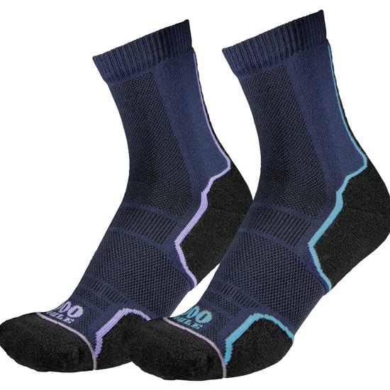 1000 Mile - 2 Pack Ladies Trail Repreve Single Layer Sports Running Socks - Navy - Image 3