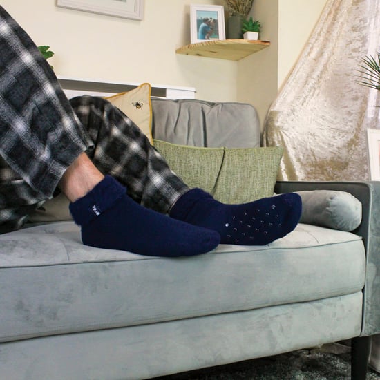 3 Pack Mens Bed Socks with Grips | THMO | Cosy Thermal Slipper Lounge Socks - Assorted - Image 5