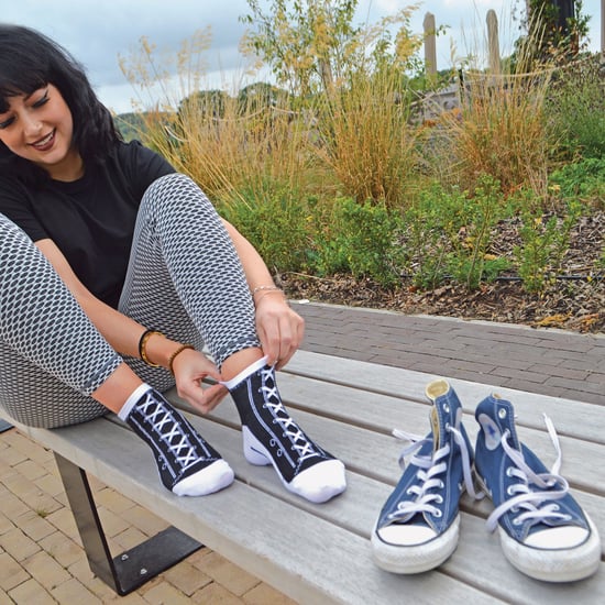 6 Pair Multipack Socks That Look Like Shoes | Sock Snob | Novelty Funny Lace Up Converse Socks - Blue - Image 3