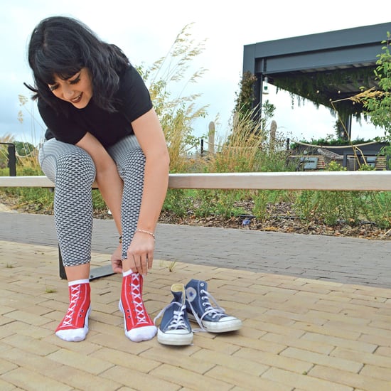 6 Pair Multipack Socks That Look Like Shoes | Sock Snob | Novelty Funny Lace Up Converse Socks - Blue - Image 4
