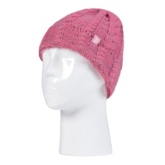 Heat Holders - Kids Girls Cute Cable Knitted Warm Fleece Lined Pompom Winter Hat and Gloves Set with Bobble - CS4P14 - Image 4
