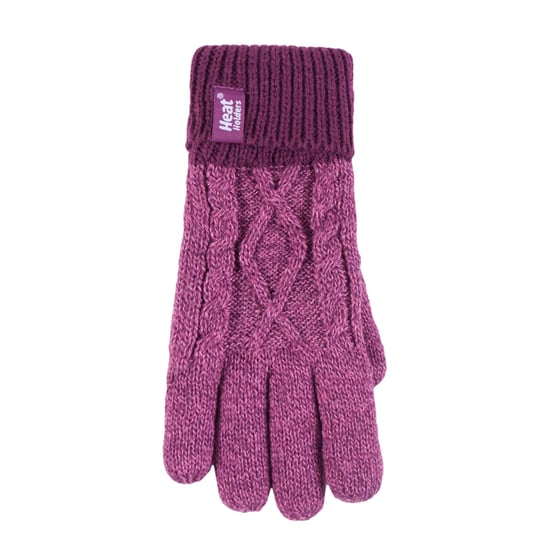 Värmehållare - Söt kabelstickad varm fleecefodrad vintermössa och vinterhandskar med pompom och bobble för barn och flickor - PP1P13 - Image 5