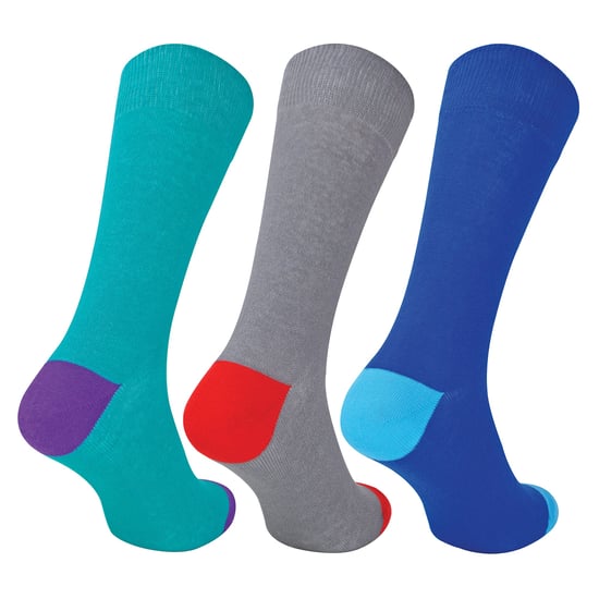 12-par multipack herr svarta bomullssockor | Sock Snob | Andningsbara crew-sockor med vadderad häl och tå - Blandade - Image 3